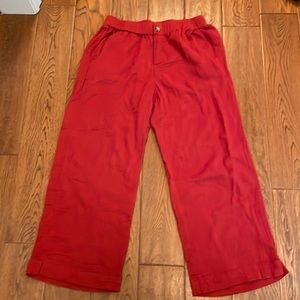 Womens red linen pants